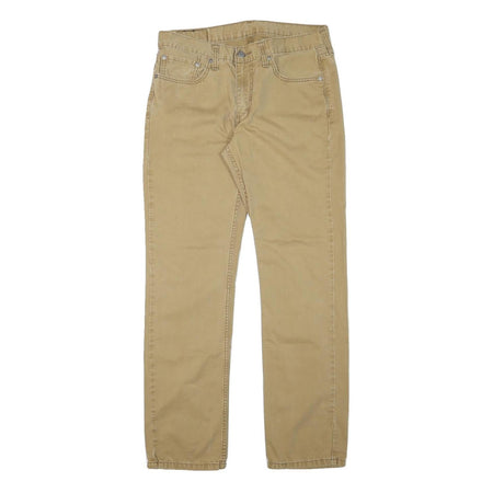 LEVI'S Mens Cotton Blend Beige Regular Straight Trousers W32 L30 Casual Everyday