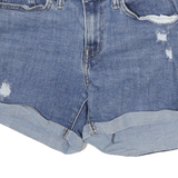 LEVI'S Womens Denim Blue Casual Shorts S W27 Rolled Hem Cotton Blend