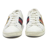 GUCCI Ace Womens Leather Trainers White Blue Red UK 3 Stylish Fashion