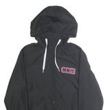 CHAMPION Womens Black Zip Hooded Gymnastics Track Jacket M Polyester Sports