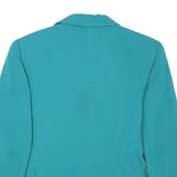 DONNA TORAN Womens Blue Button Jacket M Polyester Blend Classic Elegant Light