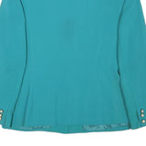 DONNA TORAN Womens Blue Button Jacket M Polyester Blend Classic Elegant Light