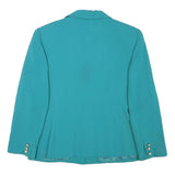 DONNA TORAN Womens Blue Button Jacket M Polyester Blend Classic Elegant Light