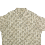NATURAL ISSUE Mens Beige Rayon Shirt XL Lightweight Button Front Printed Relaxed