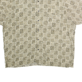 NATURAL ISSUE Mens Beige Rayon Shirt XL Lightweight Button Front Printed Relaxed