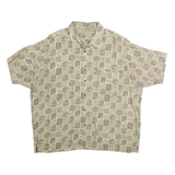 NATURAL ISSUE Mens Beige Rayon Shirt XL Lightweight Button Front Printed Relaxed
