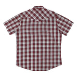 WRANGLER Mens Red & White Check Shirt L Western Casual Cotton Blend