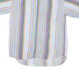PNOTEST BLUES Mens Blue Green & Yellow Stripe Cotton Blend Shirt L Summer Casual