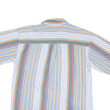 PNOTEST BLUES Mens Blue Green & Yellow Stripe Cotton Blend Shirt L Summer Casual