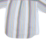 PNOTEST BLUES Mens Blue Green & Yellow Stripe Cotton Blend Shirt L Summer Casual