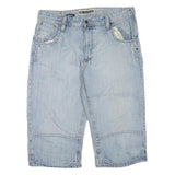 Womens Light Blue Denim Cotton Blend Casual Shorts L W36 Relaxed Fit