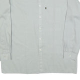 TORERO Mens Grey Plain Long Sleeve Shirt L Button Collar Polyester Blend Formal