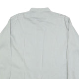 TORERO Mens Grey Plain Long Sleeve Shirt L Button Collar Polyester Blend Formal