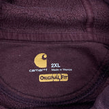 Carhartt Spellout Hoodie - 2XL Burgundy Cotton Blend