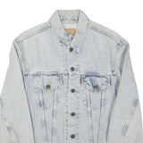 LEVI'S Mens Blue Denim Jacket S Cotton Blend Button Closure Classic Fit