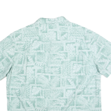 CAMPIA Mens Green Cotton Short Sleeve XL Hawaiian Shirt Tropical Print Casual