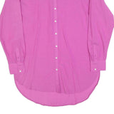 BODEN Womens Pink Cotton Blend Shirt Dress Long Sleeve Knee Length UK 12 Button