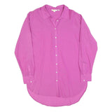 BODEN Womens Pink Cotton Blend Shirt Dress Long Sleeve Knee Length UK 12 Button