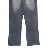 HENG XING Mens Jeans Blue Regular Straight Denim Medium W32 L30 Distressed