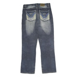 HENG XING Mens Jeans Blue Regular Straight Denim Medium W32 L30 Distressed