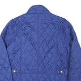 BARBOUR Womens Blue Quilted Jacket XS Polyester Blend Button Closure Classic