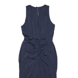 JENNY PACKHAM Womens Navy Blue Sheath Woven Sleeveless Knee Length UK 6 Beaded
