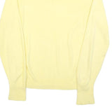 IZOD LACOSTE Mens Yellow V Neck Plain Jumper M Lightweight Soft Knit