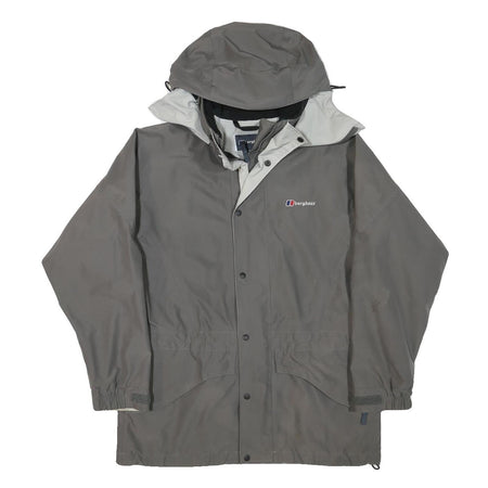 BERGHAUS Womens Grey Outdoor Jacket M Polyester Blend Zip Hooded Plain