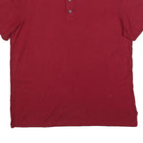 LEE Mens Red Henley T-Shirt L Short Sleeve Crew Neck Cotton Blend Casual