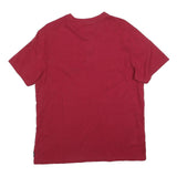 LEE Mens Red Henley T-Shirt L Short Sleeve Crew Neck Cotton Blend Casual