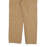 DICKIES Mens Relaxed Jeans Beige Cotton Blend W36 L32 Workwear Zip Closure