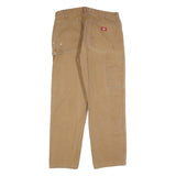 DICKIES Mens Relaxed Jeans Beige Cotton Blend W36 L32 Workwear Zip Closure