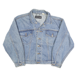 OUTLINE Womens Blue Denim Jacket M Cotton Button Closure Classic Fit Casual