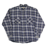 ANCHOR BLUE Mens Blue & White Check Shirt XL Casual Cotton Blend Button Up