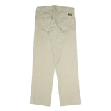 DICKIES Mens Cotton Blend Beige Regular Straight Trousers W32 L30 Workwear