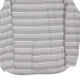 Mens White & Grey Pattern Cotton Blend Shirt L Long Sleeve Button Collar