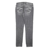 SILVER Womens Slim Grey Denim Slim Jeans W28 L30 Stylish Stitching Zip Closure