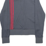 ADIDAS Womens Grey & Red Track Jacket UK 14 Polyester Blend Athletic Zip