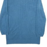MANOR Womens Blue Plain Crew Neck Basic Knit Jumper S Casual Everyday Wear