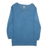 MANOR Womens Blue Plain Crew Neck Basic Knit Jumper S Casual Everyday Wear