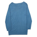 MANOR Womens Blue Plain Crew Neck Basic Knit Jumper S Casual Everyday Wear