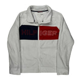 Tommy Hilfiger Spellout Fleece Jacket - Large Blue Polyester