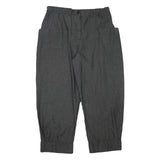 Womens Relaxed Fit Grey Cotton Blend Trousers W34 L28 Zip Closure Elastic Waist