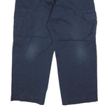 DICKIES Mens Cotton Blend Navy Relaxed Straight Cargo Work Trousers W38 L27