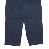 DICKIES Mens Cotton Blend Navy Relaxed Straight Cargo Work Trousers W38 L27