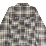 CHAPS Mens Blue & Brown Check Shirt M Button-Down Collar Long Sleeve Cotton