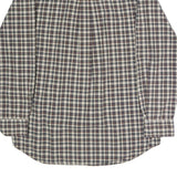 CHAPS Mens Blue & Brown Check Shirt M Button-Down Collar Long Sleeve Cotton