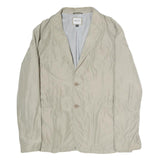 ARMANI COLLEZIONI Mens Beige Cotton Blend Button Jacket M Plain Stylish