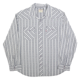 LEVI'S Mens Blue & White Striped Shirt XL Classic Cotton Blend Button Shirt