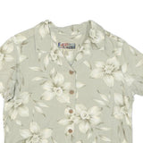 LA CABANA Womens Cream Printed Shirt Short Sleeve Collared S Rayon Tropical